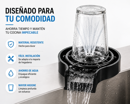 AquaRinsePro™ | Enjuagador Automático de Vasos