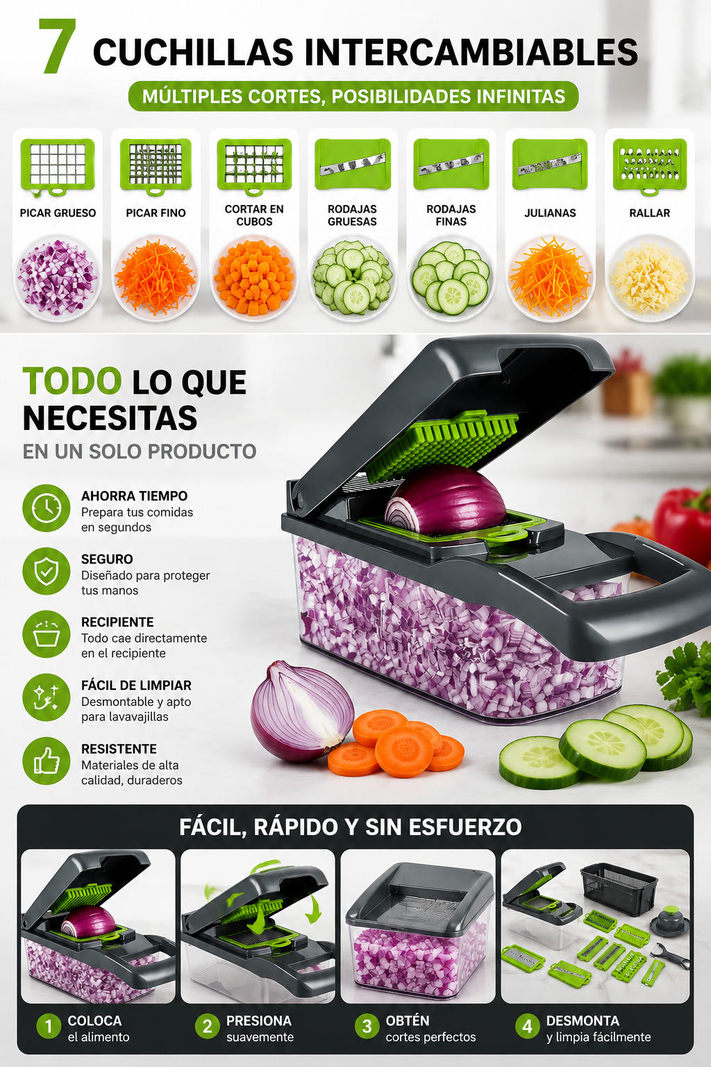 ChopMaster Pro™ | Cortador y Picador de Verduras Multifunción