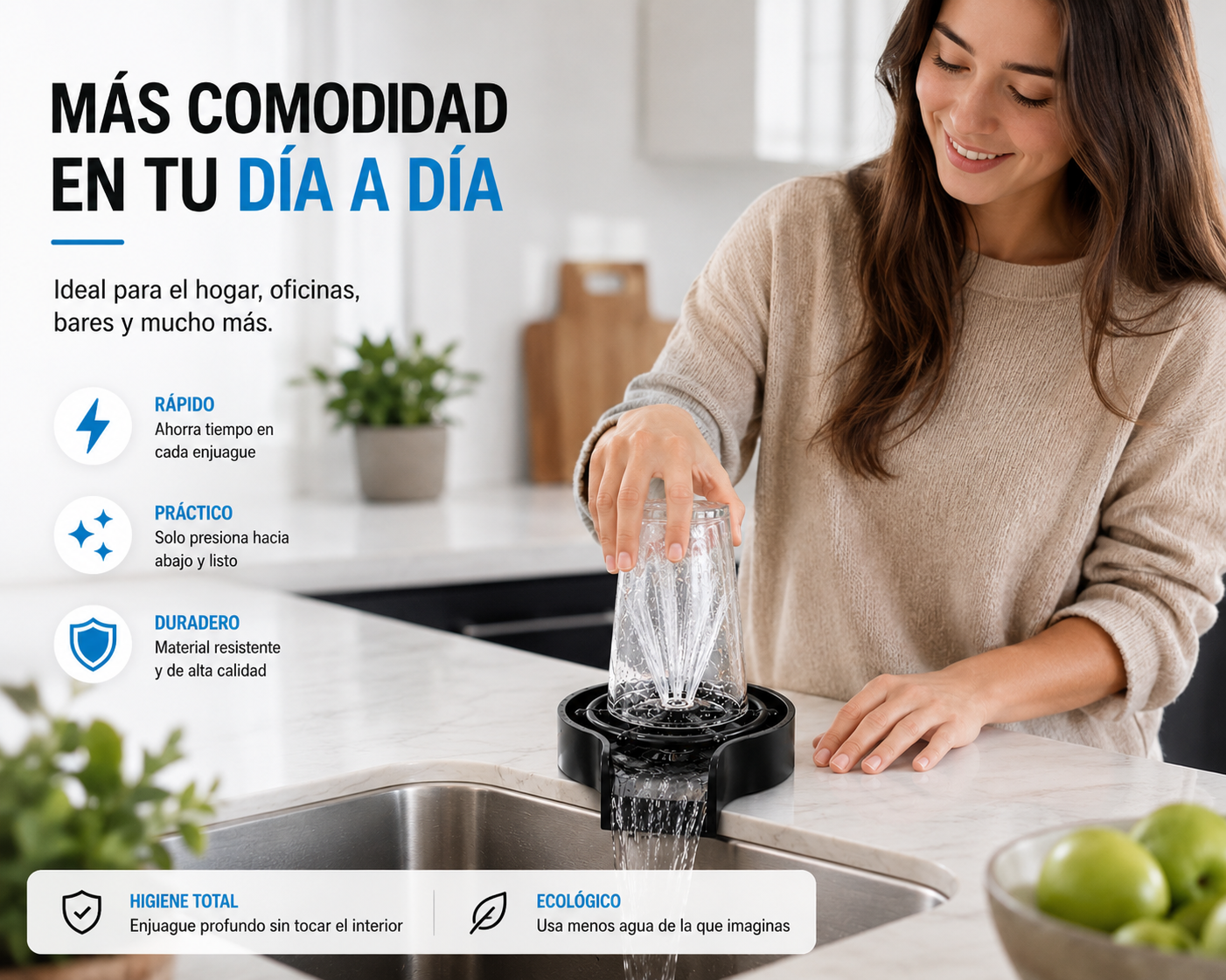 AquaRinsePro™ | Enjuagador Automático de Vasos