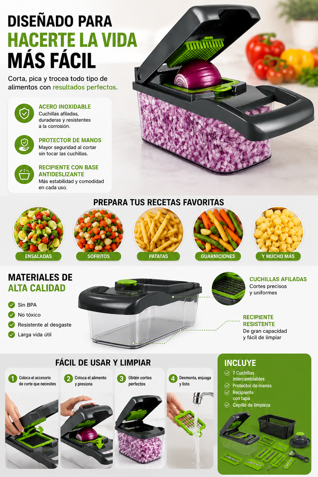 ChopMaster Pro™ | Cortador y Picador de Verduras Multifunción