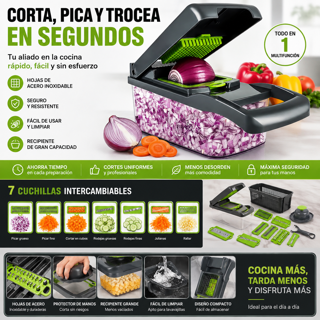 ChopMaster Pro™ | Cortador y Picador de Verduras Multifunción